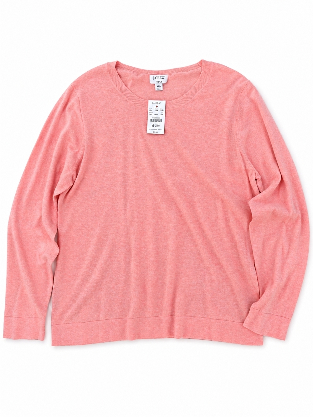 J. Crew Women’s XXL Lightweight Cotton Crewneck Sweater in Heather Coral NWT